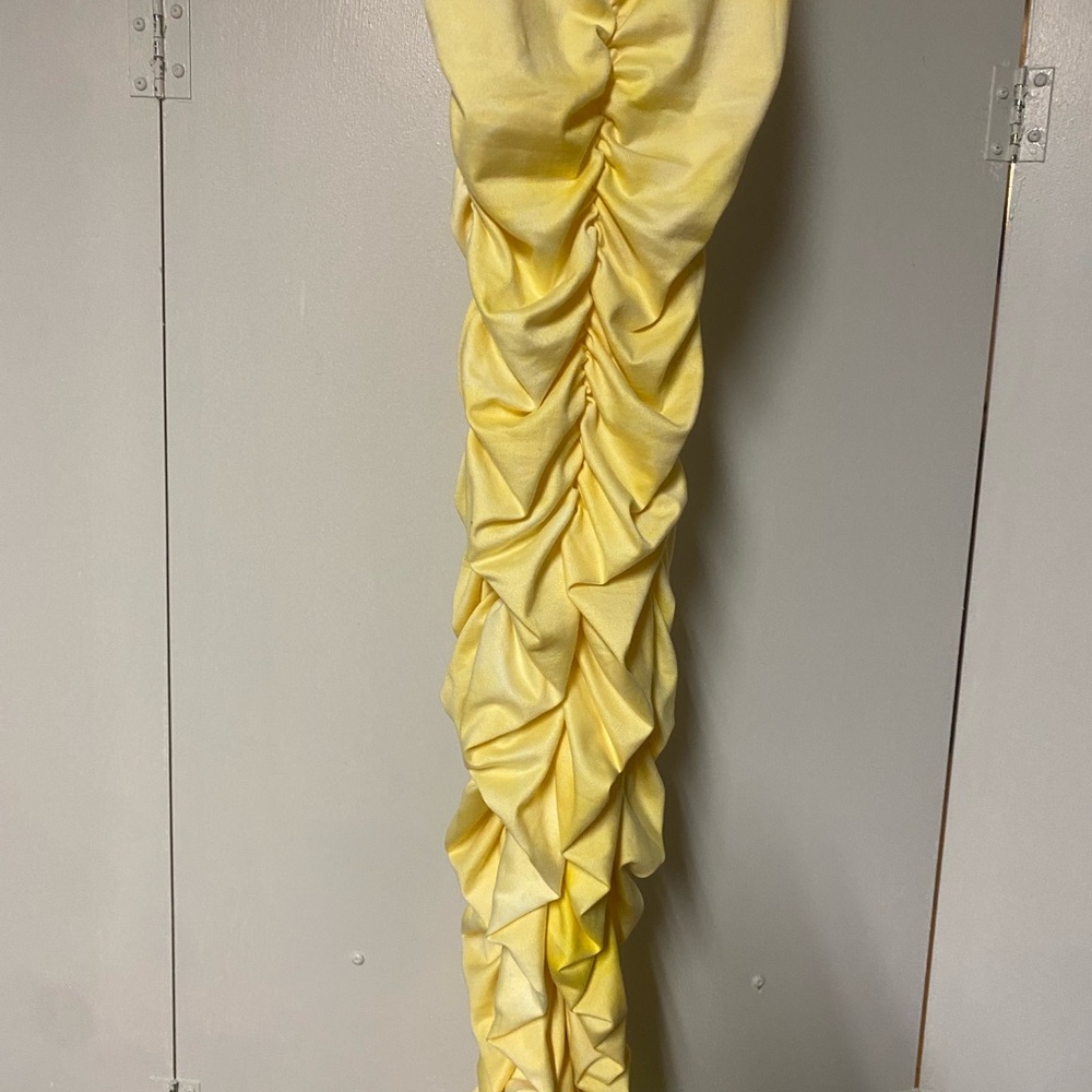 Fashion Nova Yellow Tie Dye Maxi Dress